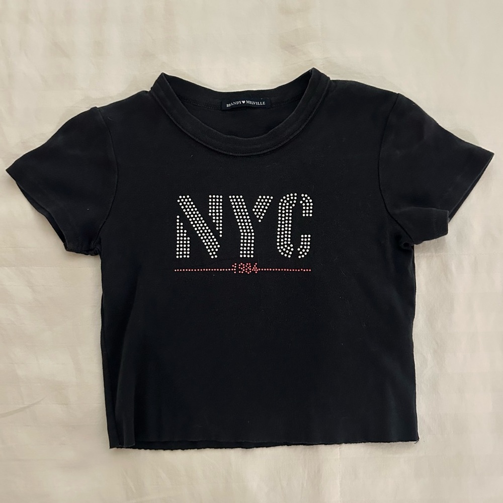 Brandy Melville Bedazzled NYC Crop Top